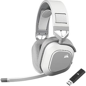 Corsair HS80 MAX Cuffie da Gioco Multipiattaforma Senza Fili con Bluetooth - Dolby Atmos - Microfono omnidirezionale - Compatibile iCUE - PC, Mac, PS5, PS4, Nintendo Switch, Mobile - Bianco