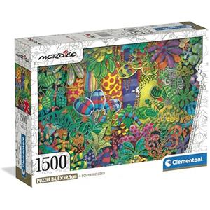 Clementoni - Puzzle 1500 Pezzi per Adulti e Ragazzi, Tema Fumetti Mordillo, Illustrazione The Painter, con Poster Incluso, Compact Box, Idea Regalo Uomo e Donna, Made in Italy, 84,5x59,5 cm, 31737