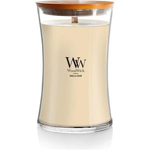 Woodwick Candela profumata WoodWick con stoppino scoppiettante | Candela a clessidra grande Fagiolo di vaniglia | Candele profumate a lunga combustione: Fino a 130 ore | Il regalo perfetto per le donne