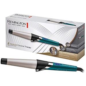 Remington Ferro Arricciacapelli professionale 25-38 mm, Capelli Ricci Advanced Coconut Therapy filtro lucentezza al cocco, Onde Morbide, beach waves, Filtro UV e calore, CI86X8