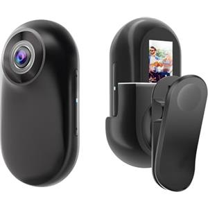 OBEST Action Cam,1080p HD fotocamera subacquea Sportiva 30M/98ft Impermeabile,Mini Action Cam 360° con TF da 128G,Telecamera Moto Portatile,Bodycam,Vlog Camera,Telecamera Casco Moto,Nero (2)