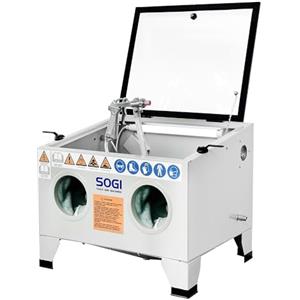 SOGI S-56 Sabbiatrice da banco professionale - 95 L - cabina di sabbiatura 580x480x300 mm - con accessori