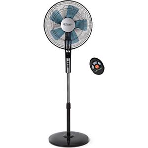 Orbegozo SF 0640, ventilatore a piantana, silenzioso,oscillante, testa inclinabile, timer, 2 velocità + Turbo + Silenzioso, 65 W Nero