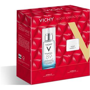 Vichy Cofanetto Minéral 89: Siero Idratante 50ml Crema Idratante 15ml per Pelle Rimpolpata e Fortificata