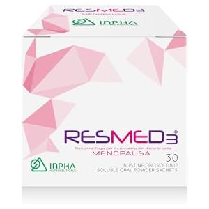 INPHA 2000 RESMED3® Benessere in Menopausa- Vitamina D3, Melatonina, Glicina, Resveratrolo e Cimicifuga ● Senza Glutine e naturalmente privo di Lattosio ● 30 Bustine Gusto Arancia