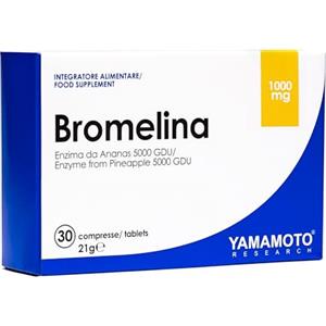 YAMAMOTO RESEARCH Bromelina 30 Compresse, Integratore Alimentare con 1000 mg di Bromelina, Enzima con Azione Digestiva e Drenante