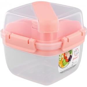 heavenlife Porta Pranzo con 2 Scomparti, 1400ml Bento Box con Forchetta e Coltello, Lunch Box Riscaldabile, Contenitore per Pranzo e Insalata per Scuola Lavoro Picnic