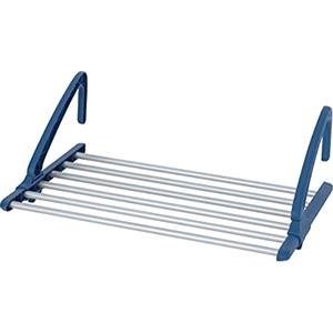 WENKO Stendibiancheria telescopico da balcone, stendibiancheria universale per interni ed esterni, in alluminio inossidabile, 6 m utili per stendere, (L x A x P): 57-106 x 21 x 37,5 cm