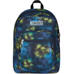 Seven Zaino Scuola Freethink, Verde Blu, Doppio Scomparto Con Tasca per PC e Tasca per Borraccia, 34 L, Scuola Media e Superiore, Zaino Ragazzo
