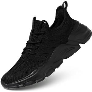 Kvovzo Scarpe da Corsa da Uomo, Senza Lacci, da Tennis, Leggere, Traspiranti, Casual, con Suola Morbida in Rete, Scarpe Sportive per Allenamento, Colore Nero, Taglia 4,5, Nero, 38 2/3 EU