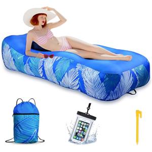 BITOYO Divano Gonfiabile - Sdraio Air con Borsa Portatile Custodia Impermeabile Smartphone - 195 x 70 cm Divano Gonfiabile Materasso Lettino Campeggio Sedia da Esterno per Viaggi, Spiaggia, Mare, Piscina