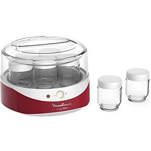 Moulinex Yogurteo YG2295, 7 bicchieri da 160 ml, interruttore on/off, luce di temperatura, facile da usare, sano, ecologico, parti lavabili in lavastoviglie