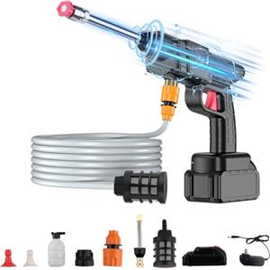 Fancysky Pistola Idropulitrice a Batteria, Idropulitrice Pavimenti Esterni, Idropulitrice Auto, Idropulitrice Parkside, Idropulitrice Elettrica, Pistola Lavaggio Auto, Pulivapor Alta Pressione