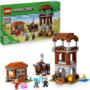 LEGO Minecraft L'Avamposto del Saccheggiatore e Predone - Giocattolo con Figura Snodabile del Razziatore con Funzione di Mascella Sferra Testate e Fortezza - Regalo per Gamer e Bambini 8+ Anni - 21278