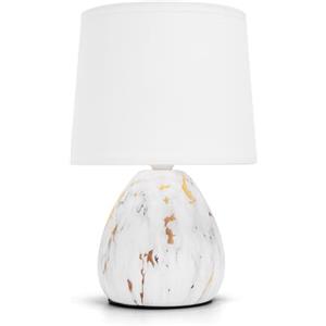 Aigostar Lampada da Tavolo in Ceramica, Moderna Lampada da Comodino con Paralume in Tessuto, Attacco E14, max.40W, Abat Jour da Comodino per Camera da Letto, Soggiorno (senza Lampadina) -H255mm