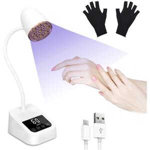 Kimco Lampada UV LED Unghie - 27W Lampada Senza Fili Ricaricabile con 3 Modalità di Timer, Design Collo di Cigno per Asciugatura Rapida, Lampada Professionale per Manicure a Casa e in Salone
