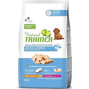 Natural Trainer Puppy & Junior Small & Toy - Alimento Completo con Pollo Fresco e Riso - 2 kg