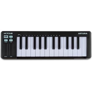 Arturia MicroLab MK3 - Tastiera compatta 25 tasti controller MIDI sensibile alla velocità, Doppia Touch Strip, Modalità Accordi, Ingresso pedale Sustain - Nero