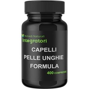 RIMEDI NATURALI INTEGRATORI Zinco Citrato Altamente Assorbibile con Selenio Metionina e Biotina 400 Compresse, 1 al dì, Capelli Pelle Unghie Formula