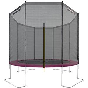 Ultrasport Trampolino da giardino Jumper, Ø 305 cm, Compreso il tappetino per saltare, molle, rete sicurezza, Posta rete imbottita e paraspigoli, resistente intemperie, carico massimo 160 kg, Rosa