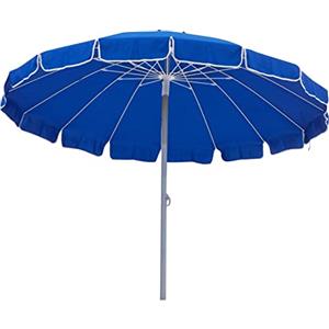 PraTiKo Life Ombrellone Spiaggia Antivento 16 stecche in fibra di vetro Ombrellone Mare Struttura in Alluminio Ombrellone da spiaggia anti UV Mare Piscina Giardino 240 cm (Blu Royal)