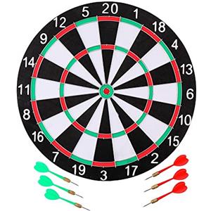 Master Darts 140186, Gioco Tirassegno Tiro al Bersaglio con 6 Freccette Dart Board Sport Game 40cm Gioventù Unisex, Nero, Unica
