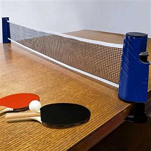 BAKAJI Rete da Ping Pong Retrattile per Tavolo Scrivania Universale Portatile Estensibile Fino a 165 cm Fissaggio con Morsetti Regolabili Gioco Sport Tennis da Tavolo