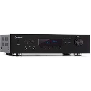 Auna Amplificatore Subwoofer e Casse hifi Audio Stereo, Impianto per Casa, Controllo degli Alti, con Potenza Audio 5 Canali, Telecomando, Ingresso AUX e Speakers