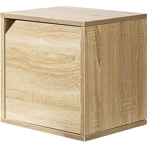 BAKAJI Mensola Cubo con 1 Anta da Parete, Pensile Montaggio a Muro Design Moderno, Mobile Sospeso 35 x 35 cm,per Arredamento Casa, Ufficio, Libreria Multiuso Ideale per Soggiorno, Cucina (Quercia)