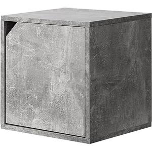 BAKAJI Mensola Cubo con 1 Anta da Parete, Pensile Montaggio a Muro Design Moderno, Mobile Sospeso 35 x 35 cm,per Arredamento Casa, Ufficio, Libreria Multiuso Ideale per Soggiorno, Cucina (Cemento)