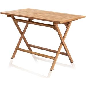 BAKAJI Tavolo Rettangolare da Giardino Pieghevole Salvaspazio in Legno Teak, Tavolino Richiudibile da Esterno Forma Rettangolare 120 x 70 cm Balcone, Terrazzo, Patio, Bar, Ristoranti, Robusto
