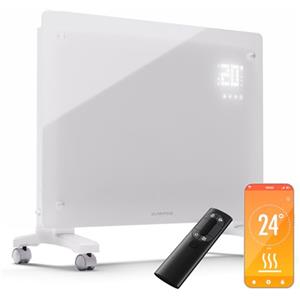 Klarstein Stufa Elettrica Basso Consumo, Stufa Elettrica 1500W, Termoconvettore Smart con Rotelle, Termosifone Elettrico Portatile, Termoconvettore a Parete con Termostato, Stufetta Elettrica per Casa