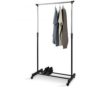 BAKAJI Stand Appendiabiti Allungabile Telescopico Singolo con Ruote 80x40 x 90/164 cm