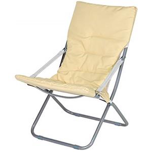 Enrico Coveri Collection Sedia Sdraio Canapone Moderna, Poltrona Imbottita con Struttura in Acciaio, Perfetta per Giardino, Terrazza E Salone (Beige)