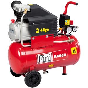 Fini Amico 25/2400 - Compressore ad aria 25 litri, 2 HP, 8 bar, monofase 230V, lubrificato