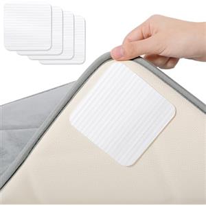 Cozary Antiscivolo per Tappeti 10 X 10 cm, Lavabile Tappeto Antiscivolo, Tappetino Antiscivolo Incisibile, Sottotappeto Antiscivolo (4, Bianco)