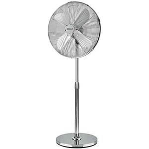 BAKAJI Ventilatore a Colonna Piantana Acciaio Inox Potenza 60W 3 Velocità Selezionabili Altezza regolabile Oscillazione Orizzontale Colore Silver (Pale 50 cm)
