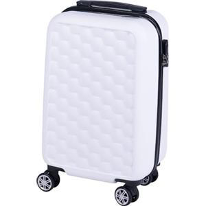 PROVITERA Trolley Cabina Rigido in ABS con Maniglia Telescopica, Valigia Leggera e Durevole per Viaggi, Bagaglio a Mano con 4 Ruote Easy Roll Piroettanti, Dimensioni 33.5 x 22 x 55 cm (Bianco)