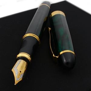 Gullor Jinhao F202 - Penna stilografica dorata, 18 K, colore: verde, nero