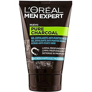L'Oréal Paris Men Expert Scrub Esfoliante Viso Detox Pure Charcoal, Formula Arricchita con Carbone Vegetale, 100 ml
