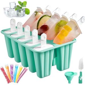 HSHHOOM Stampi per Ghiaccioli Forme, Stampi Gelato Stecco,Stampi per Ghiaccioli in Silicone,Formine Ghiaccioli Riutilizzabili, Formine per Ghiaccioli Bambini e Adulti (LS-10)