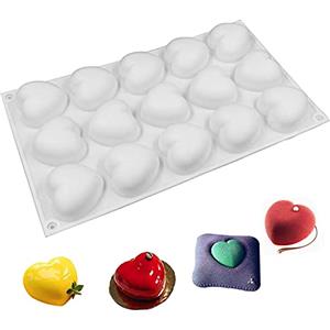 Cosmpeak 3D Forma Cuore Silicone Muffa Stampo per Torta in Silicone a 15 Cavità Stampi in Silicone Tortiera Cuore 3D Stampi Geometrici Per Candele E Saponi per Fare Cioccolato Torta Gelatina Mousse Biscotti1PC