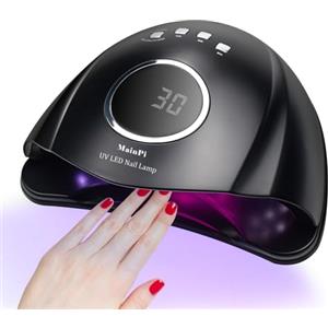 MainPi Lampada Unghie UV LED 168W,Professionale UV Unghie con 42LEDs,Asciugatura Rapida Asciuga Smalto Fornetto Unghie,Lampada Con 4 Timer e Sensore Automatico per Manicure/Pedicure (Nero)