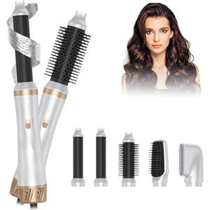 Agrdeed Set di styler per capelli 5 in 1, Magic Styler, negativo, con aria sinistra/destra, 3 regolazione della temperatura, set Airstyler, volume dei capelli, arricciatura e asciugacapelli