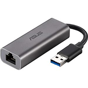 ASUS USB-C2500 Adattatore Ethernet, USB Type-A 2.5G Base-T, fino a 2.5 Gigabit, configurazione semplice, nero