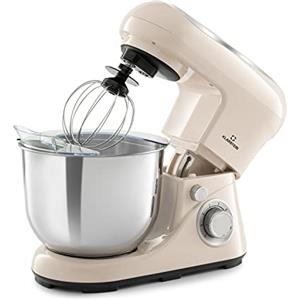 Klarstein Planetaria Professionale, Impastatrice Planetaria 5 Litri con Ciotola, Impastatrice Planetaria Professionale 1300W per Pizza e Dolci a 6 Velocità, Impastatrice Pane con Gancio e Frusta