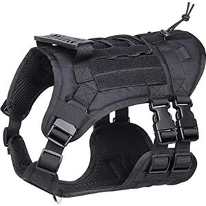 FEimaX Pettorina Cane Tattica, Non-Pull Imbracatura Militare per Cani di Piccola Media Grande, Gilet Regolabile con Maniglia e 2 Manici per Addestramento Passeggiate