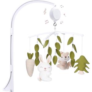COTTONBEBE Giostrina Culla Neonato con Carillon - 35 musiche - 3 modalità - Volume Regolabile - Facile da Installare - Per 0+ Mesi Bambini e Bambine - Foresta