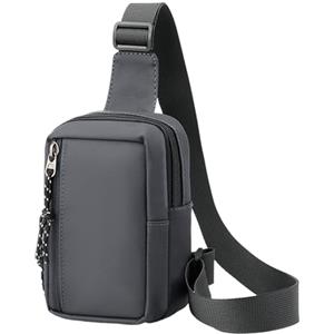HAUMAUH Marsupio Uomo Borsello Tracolla Zaino Monospalla Borsa Running (Grigio)