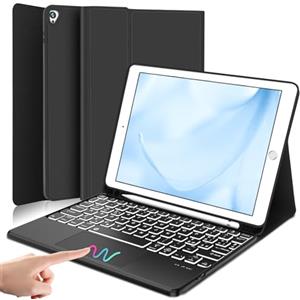 JADEMALL Tastiera iPad 9 Generazione con Touchpad, Custodia Tastiera per iPad 9a Gen/8a Gen/7a Gen 10.2